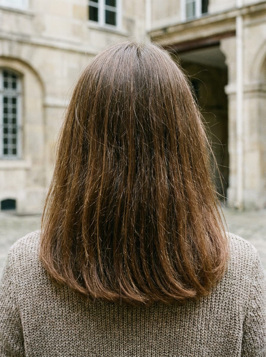 Mittellange Haare mit weichem U-Schnitt - Mittellange Frisur für feines Haar
